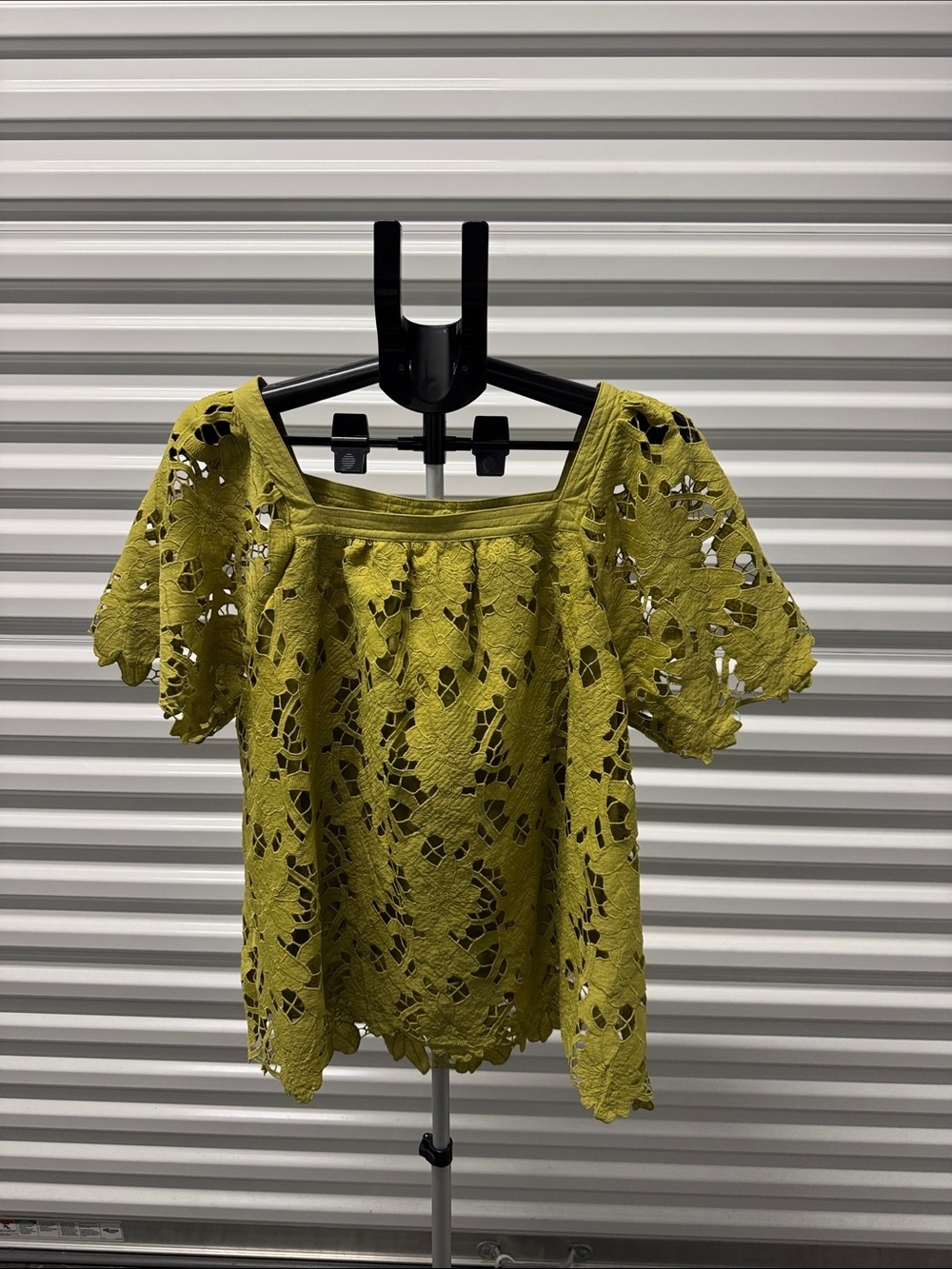 Umgee Olive Lace Eyelet Off-Shoulder Top